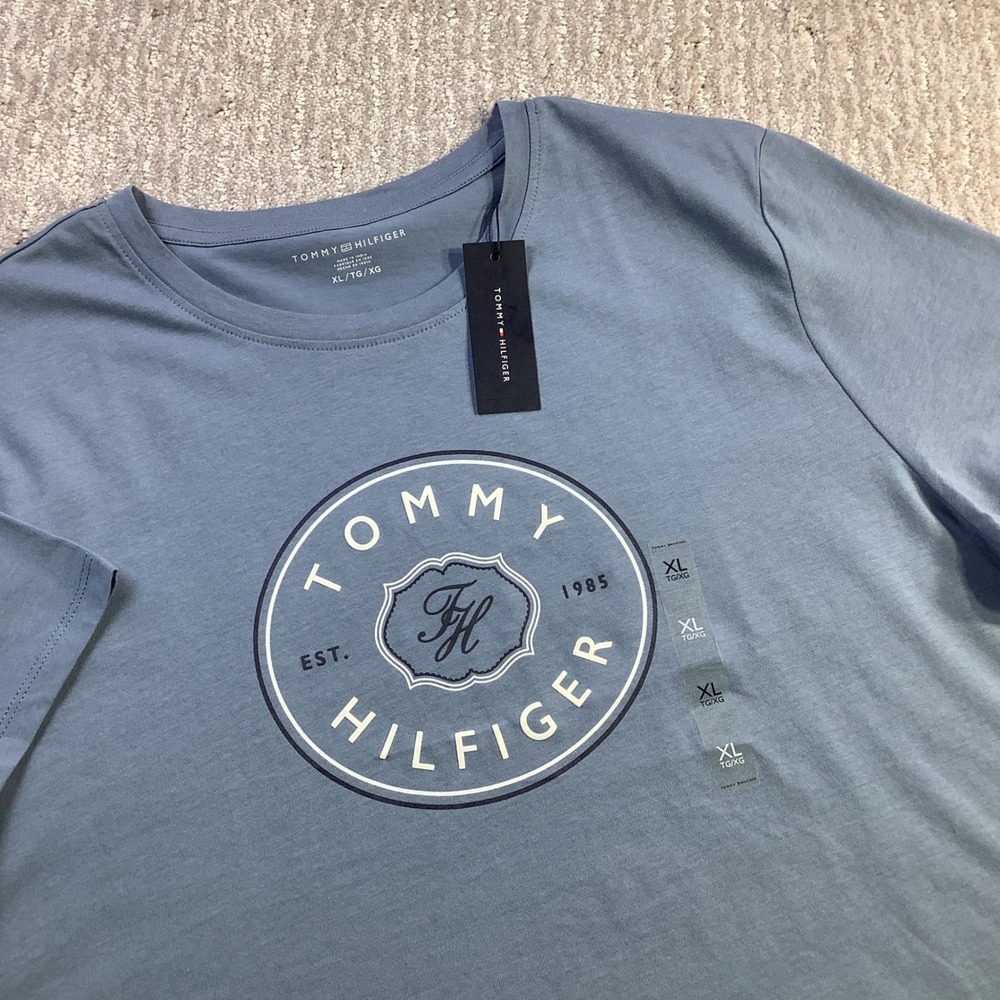 Tommy Hilfiger Mens‎ Blue Heritage Crest Graphic T-Shirt Size XL NWT